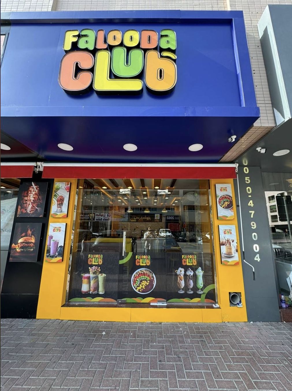 Falooda Club branch signage at night